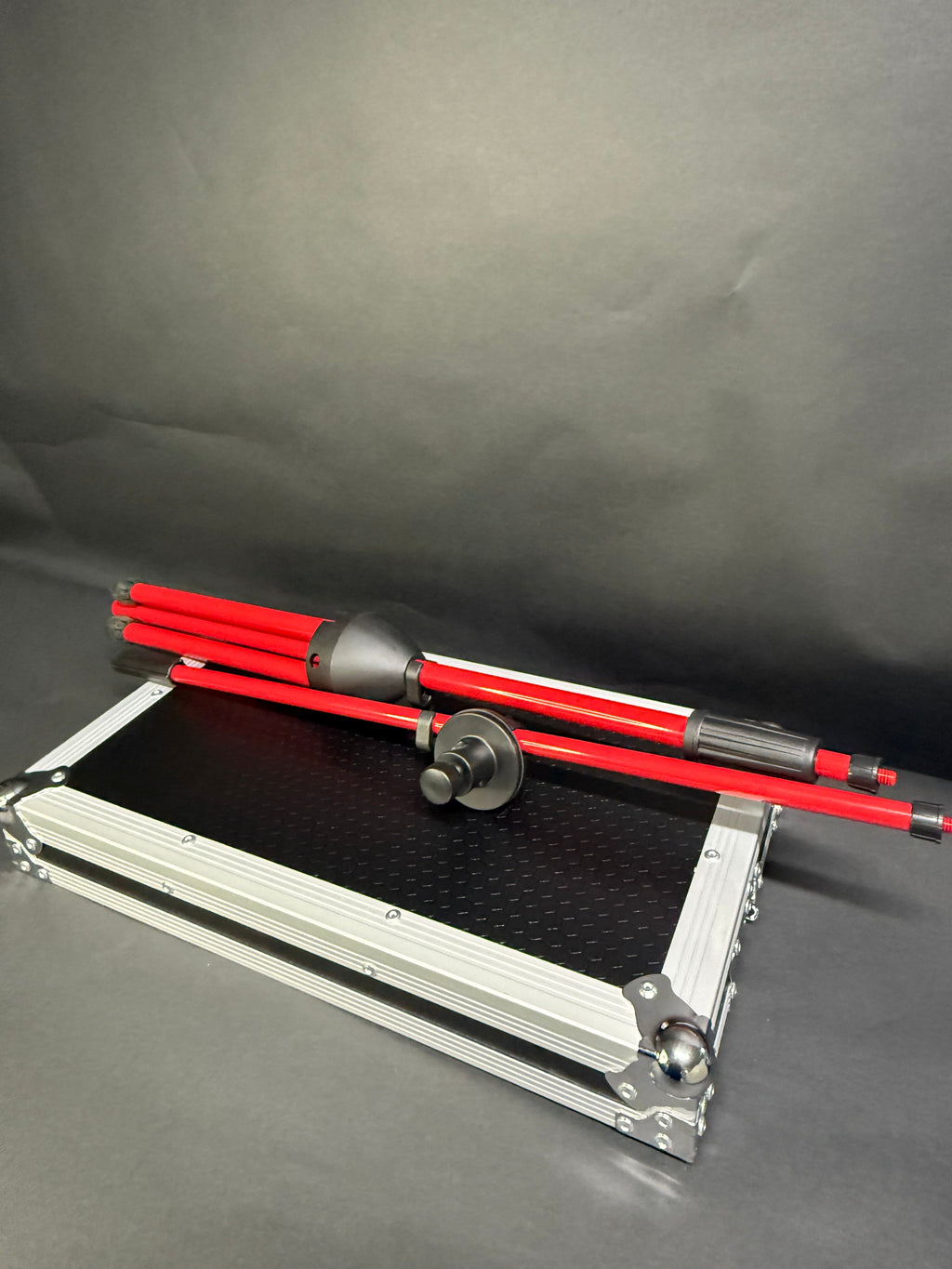 5 Core, Red-  Mic Stand Floor Height Adjustable Tripod Microphone Stands w Extending Telescoping Boom Arm