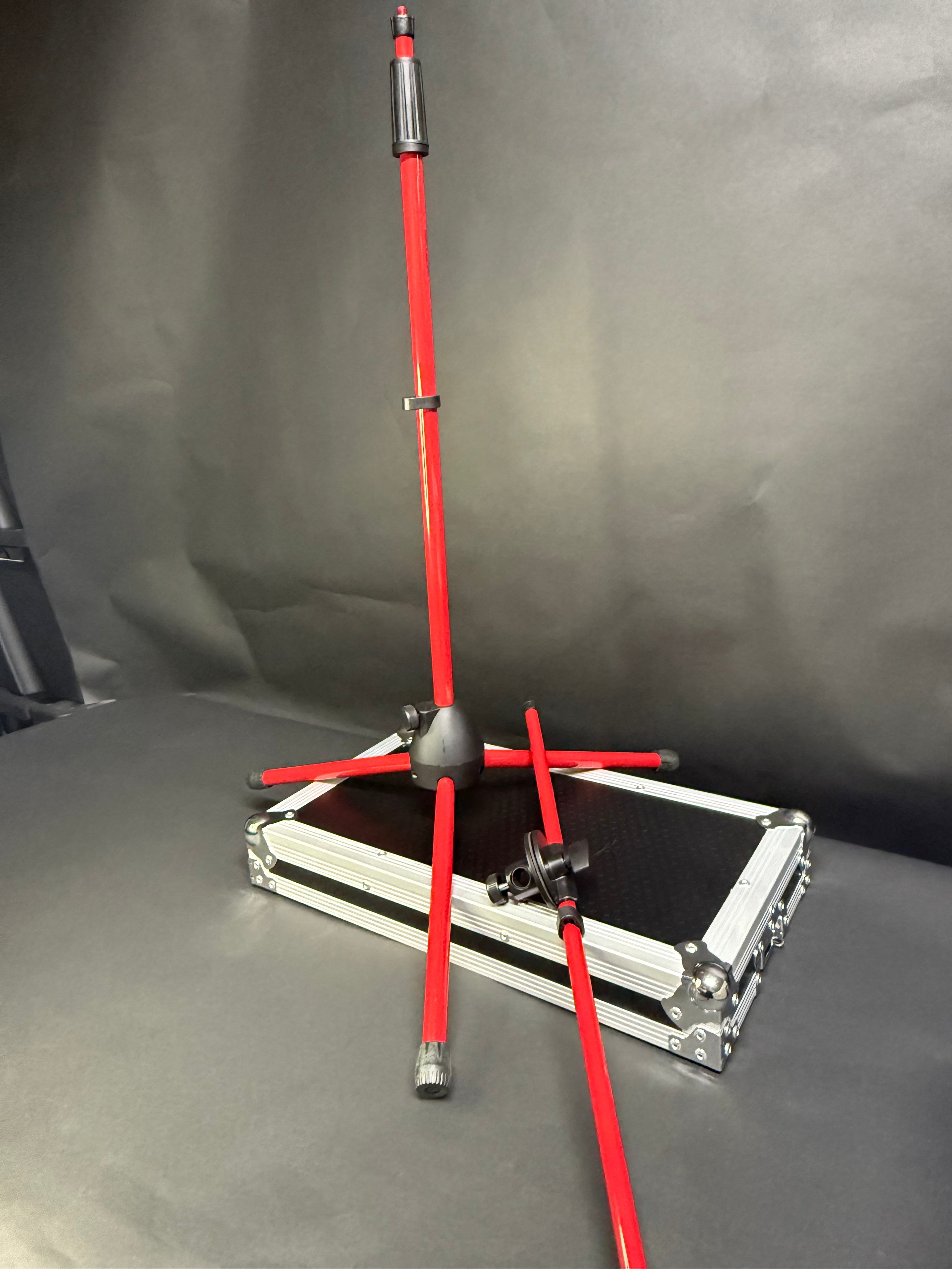 5 Core, Red-  Mic Stand Floor Height Adjustable Tripod Microphone Stands w Extending Telescoping Boom Arm