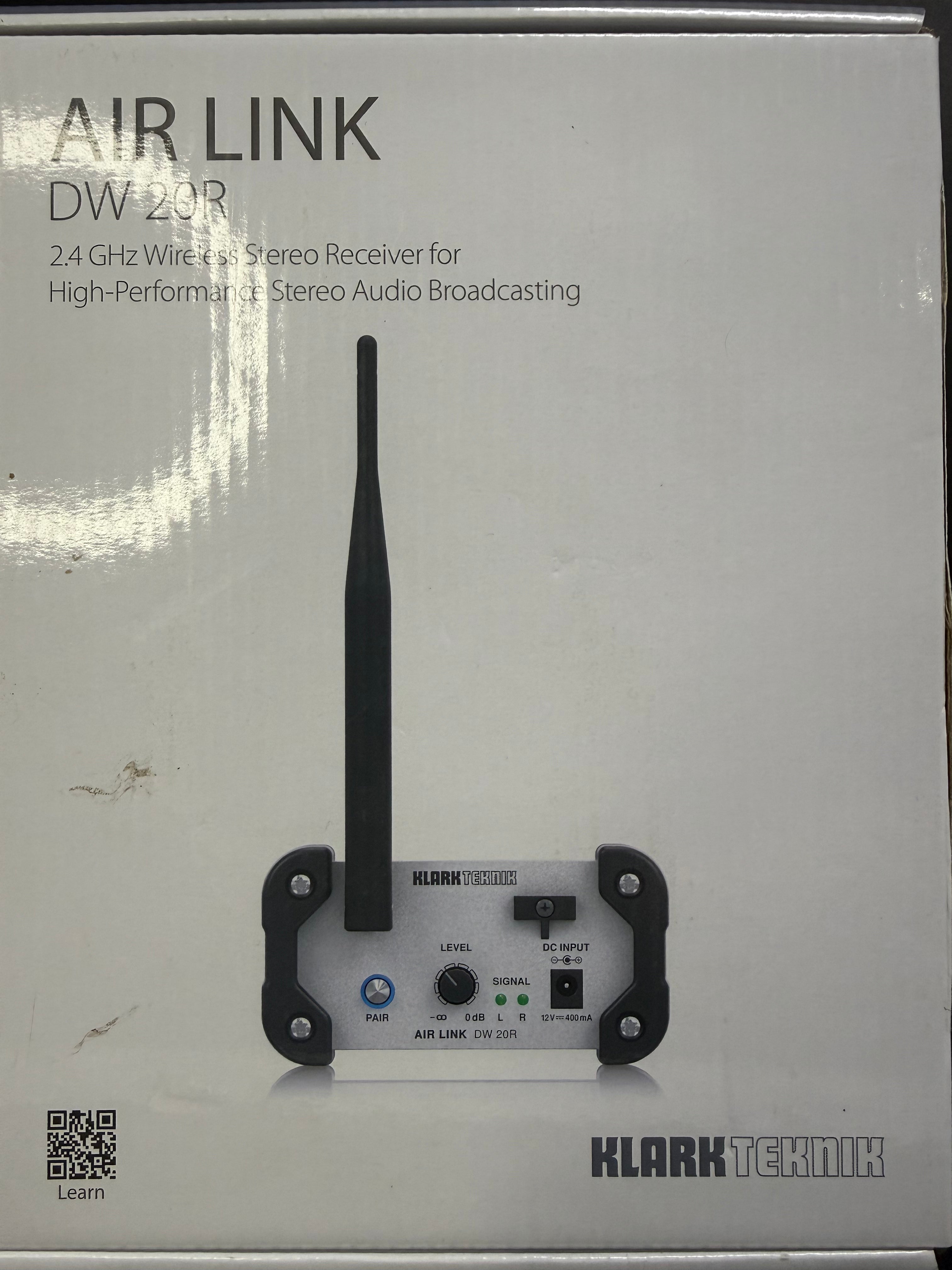 Klark Teknik AIR LINK DW 20R Stereo 2.4 GHz Wireless Receiver