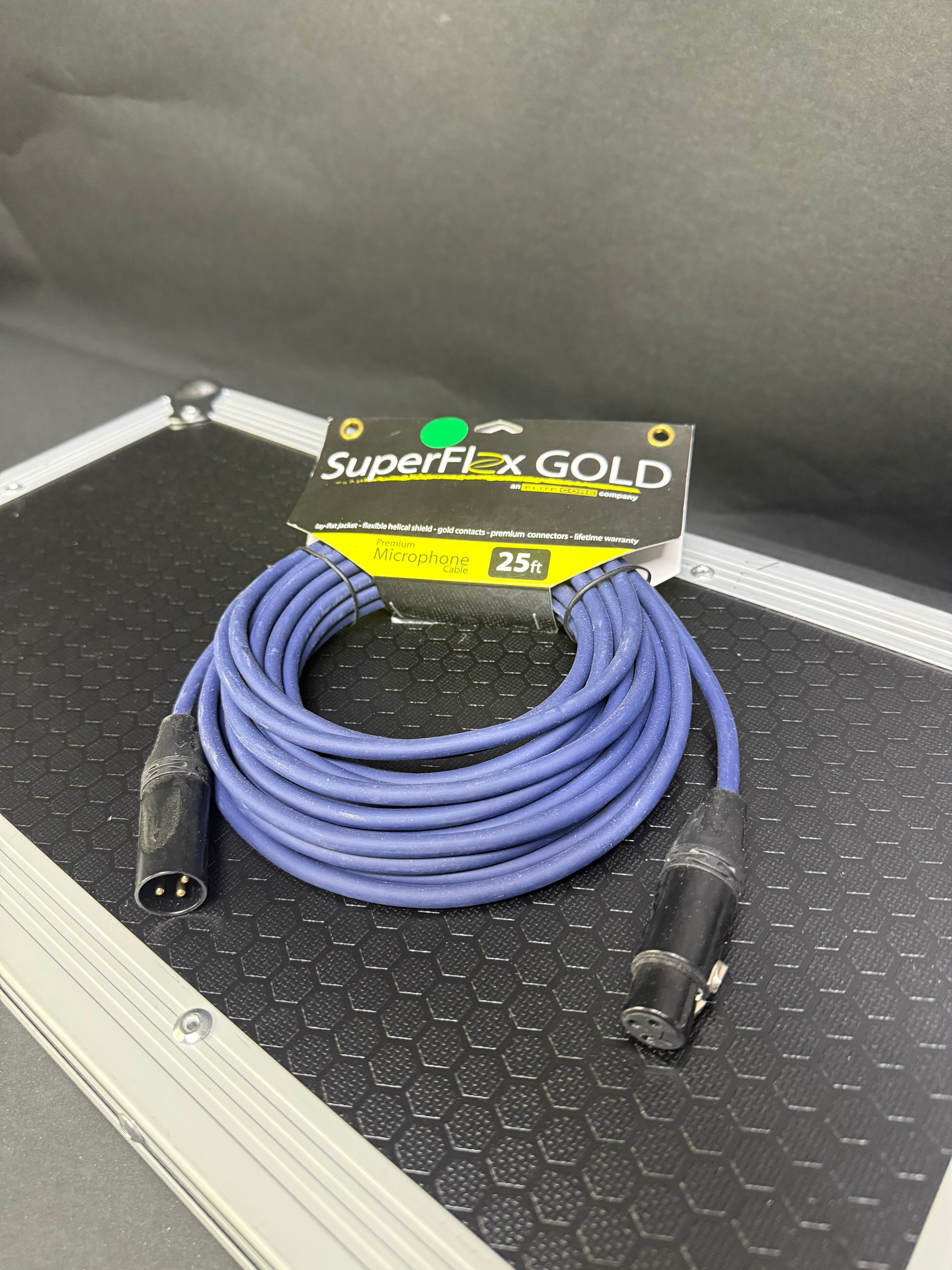SuperFlex GOLD XLR Mic Cable - 25' - Navy Blue