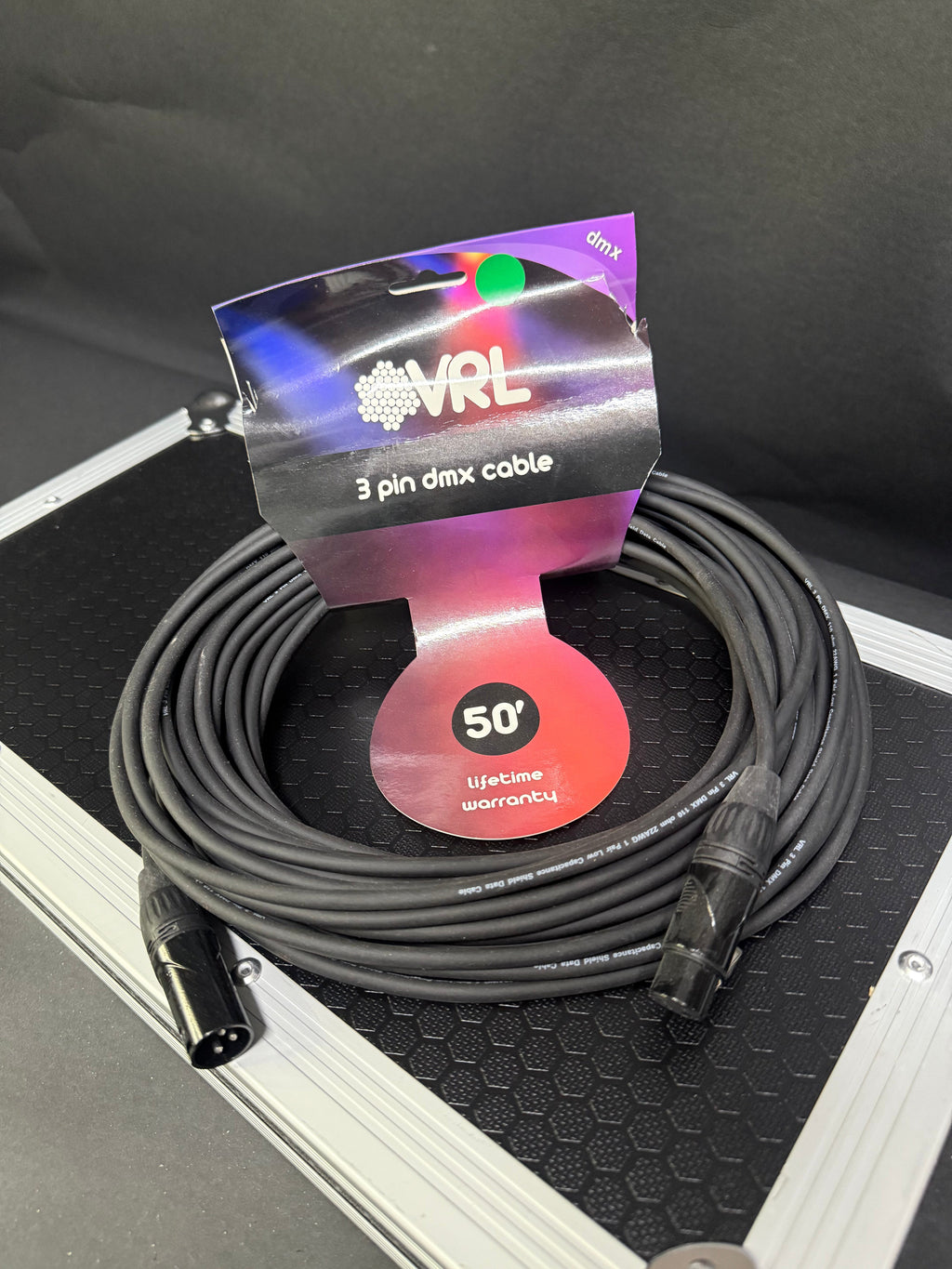 Elite Core's VRL Shielded 3-Pin DMX Cable - 50' - Black