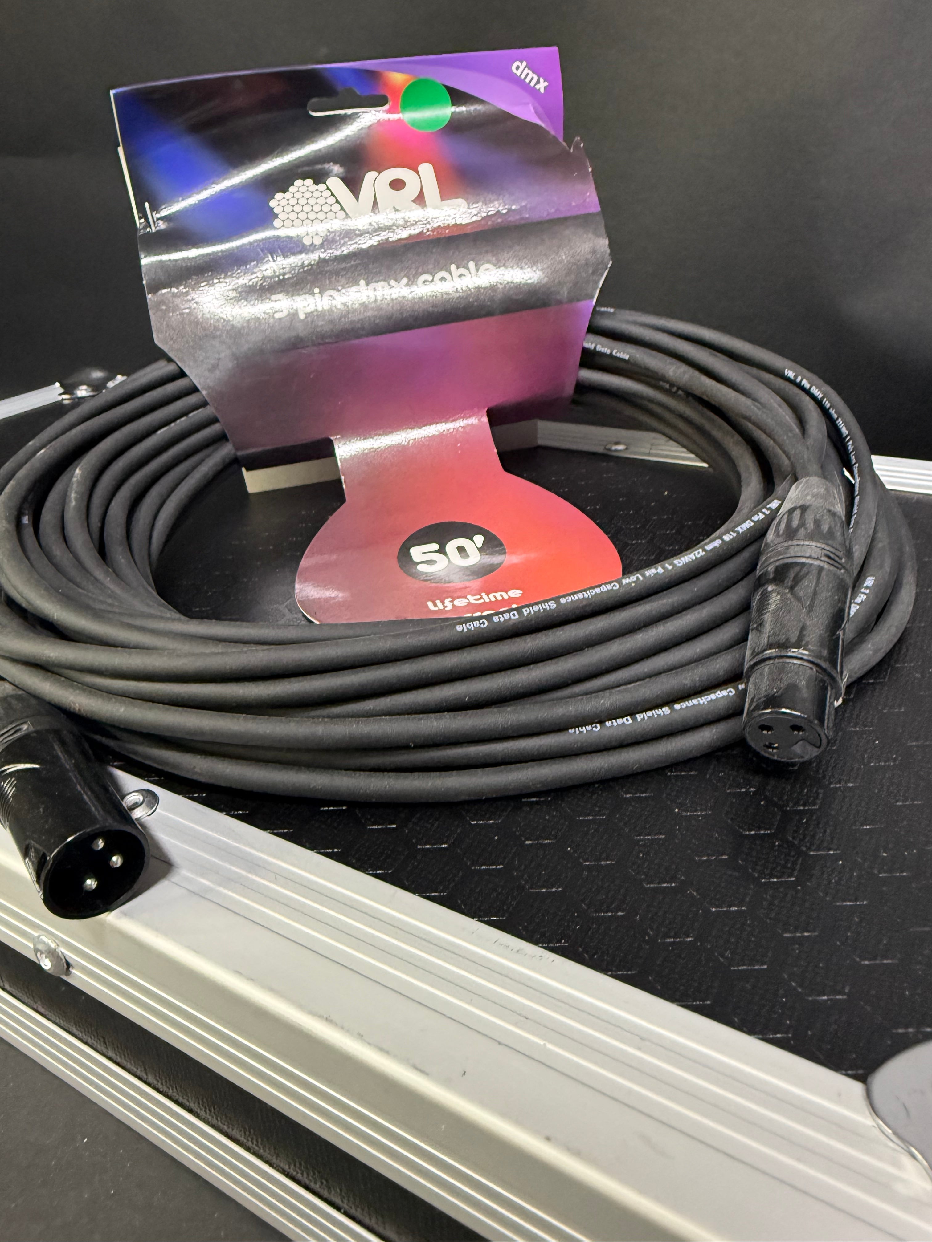 Elite Core's VRL Shielded 3-Pin DMX Cable - 50' - Black